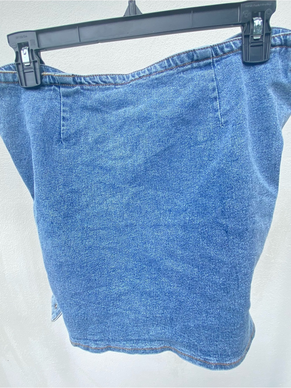 Oversized Crossed Buckle Denim Mini Skirt Size Large - Picture 4 of 5